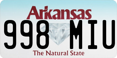AR license plate 998MIU