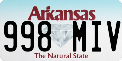 AR license plate 998MIV