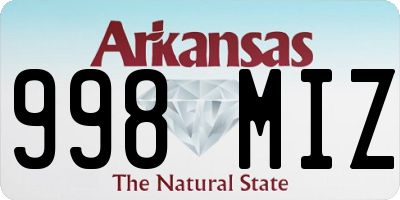 AR license plate 998MIZ