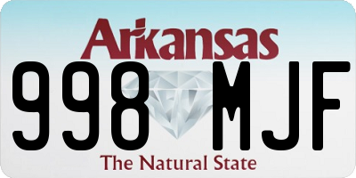 AR license plate 998MJF