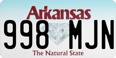 AR license plate 998MJN