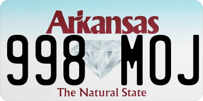 AR license plate 998MOJ