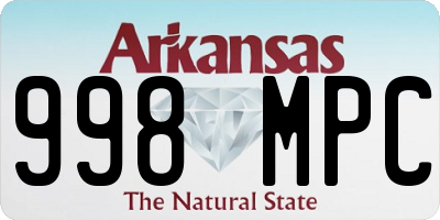 AR license plate 998MPC