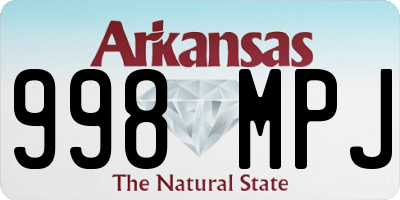 AR license plate 998MPJ