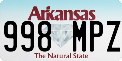 AR license plate 998MPZ