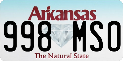 AR license plate 998MSO