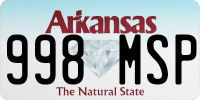 AR license plate 998MSP