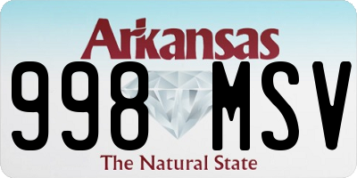 AR license plate 998MSV
