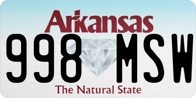 AR license plate 998MSW
