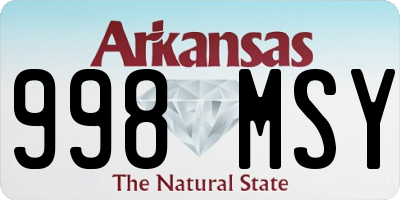 AR license plate 998MSY