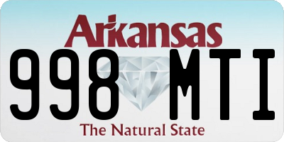 AR license plate 998MTI