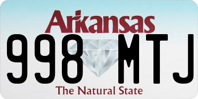 AR license plate 998MTJ