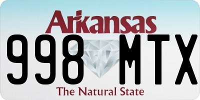 AR license plate 998MTX