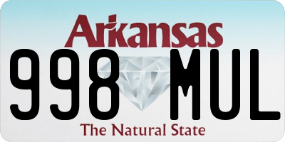 AR license plate 998MUL