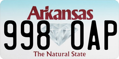 AR license plate 998OAP