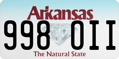 AR license plate 998OII