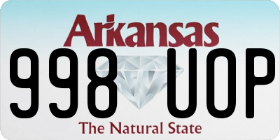 AR license plate 998UOP
