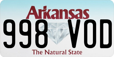 AR license plate 998VOD