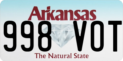 AR license plate 998VOT