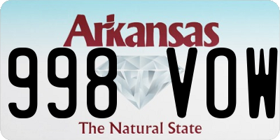 AR license plate 998VOW