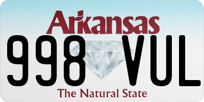AR license plate 998VUL