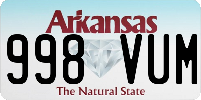 AR license plate 998VUM