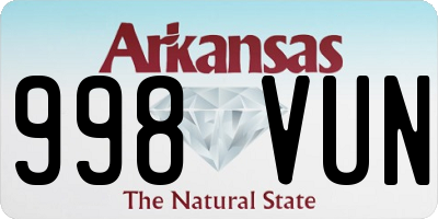 AR license plate 998VUN