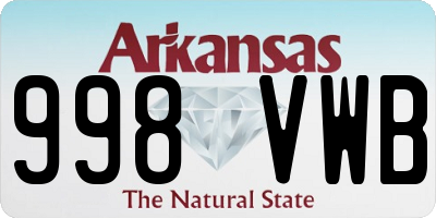 AR license plate 998VWB