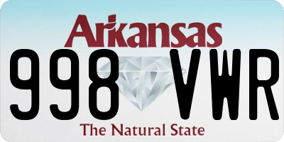 AR license plate 998VWR