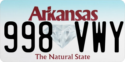 AR license plate 998VWY