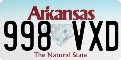 AR license plate 998VXD