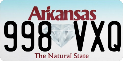 AR license plate 998VXQ