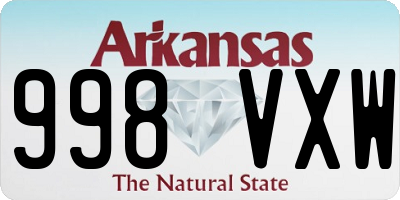 AR license plate 998VXW