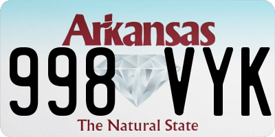 AR license plate 998VYK