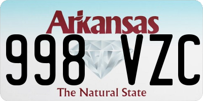 AR license plate 998VZC