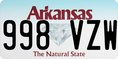 AR license plate 998VZW