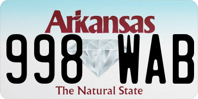 AR license plate 998WAB