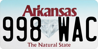 AR license plate 998WAC