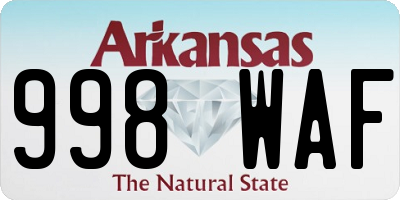 AR license plate 998WAF