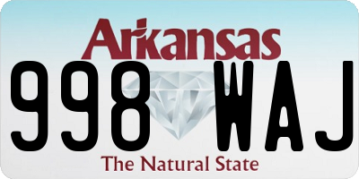 AR license plate 998WAJ