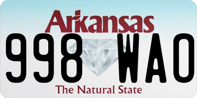 AR license plate 998WAO