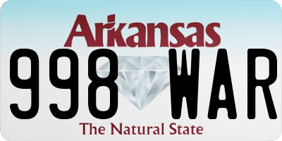 AR license plate 998WAR