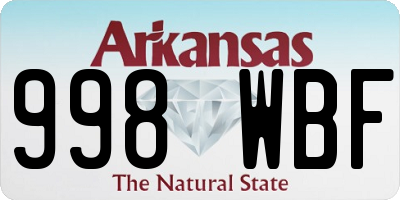 AR license plate 998WBF