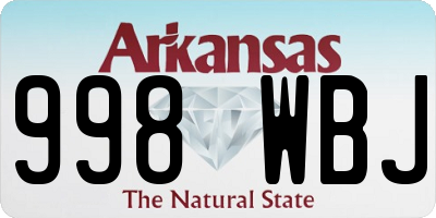 AR license plate 998WBJ