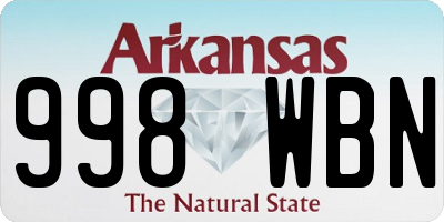 AR license plate 998WBN