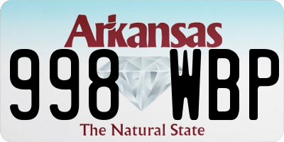 AR license plate 998WBP