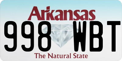 AR license plate 998WBT