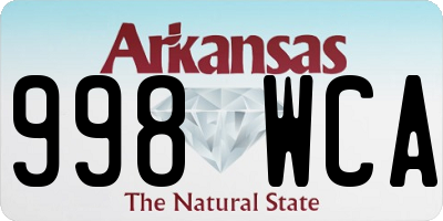 AR license plate 998WCA