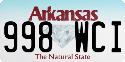 AR license plate 998WCI