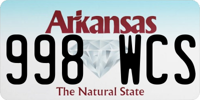 AR license plate 998WCS